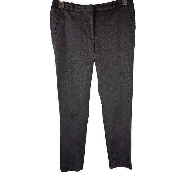 H & M Women's Dress Pants Medium Cotton Polyester Elastane Black Textured - Picture 1 of 4